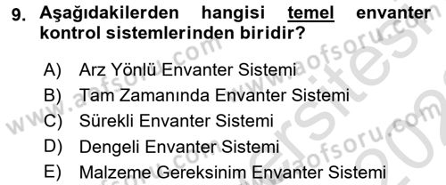 Depolama Ve Envanter Yönetimi Dersi 2022 - 2023 Yılı (Final) Dönem Sonu Sınav Soruları 9. Soru