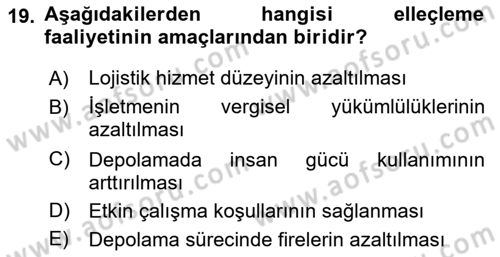 Depolama Ve Envanter Yönetimi Dersi 2022 - 2023 Yılı Yaz Okulu Sınavı 19. Soru