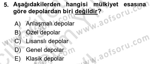 Depolama Ve Envanter Yönetimi Dersi 2022 - 2023 Yılı Yaz Okulu Sınavı 5. Soru