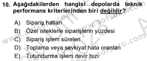 Depolama Ve Envanter Yönetimi Dersi 2023 - 2024 Yılı (Vize) Ara Sınav Soruları 10. Soru