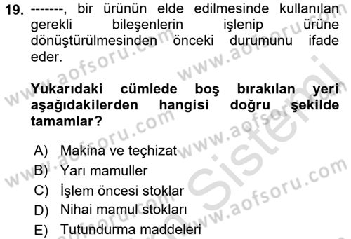 Depolama Ve Envanter Yönetimi Dersi 2023 - 2024 Yılı (Vize) Ara Sınav Soruları 19. Soru