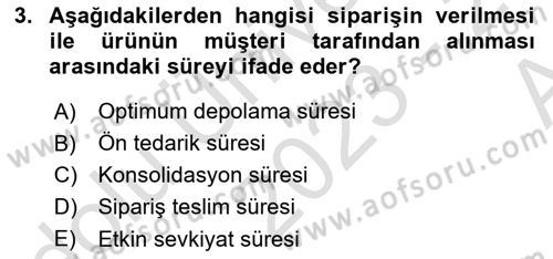 Depolama Ve Envanter Yönetimi Dersi 2023 - 2024 Yılı (Vize) Ara Sınav Soruları 3. Soru