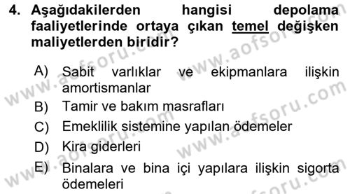 Depolama Ve Envanter Yönetimi Dersi 2023 - 2024 Yılı (Vize) Ara Sınav Soruları 4. Soru