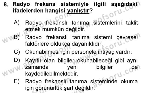 Depolama Ve Envanter Yönetimi Dersi 2023 - 2024 Yılı (Vize) Ara Sınav Soruları 8. Soru