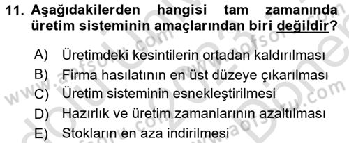 Depolama Ve Envanter Yönetimi Dersi 2023 - 2024 Yılı (Final) Dönem Sonu Sınav Soruları 11. Soru