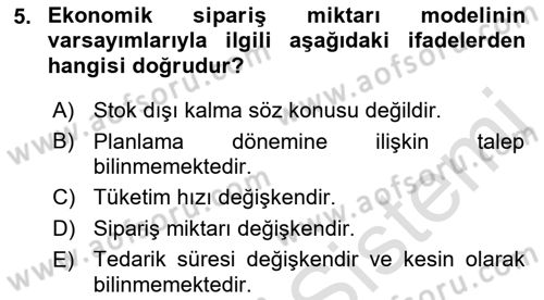 Depolama Ve Envanter Yönetimi Dersi 2023 - 2024 Yılı (Final) Dönem Sonu Sınav Soruları 5. Soru