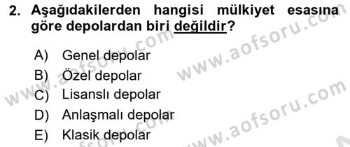 Depolama Ve Envanter Yönetimi Dersi 2023 - 2024 Yılı Yaz Okulu Sınav Soruları 2. Soru