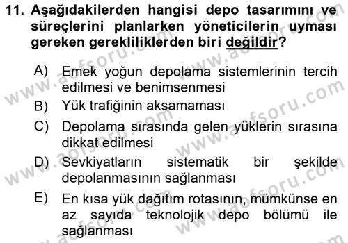 Depolama Ve Envanter Yönetimi Dersi Ara Sınavı Deneme Sınav Soruları 11. Soru