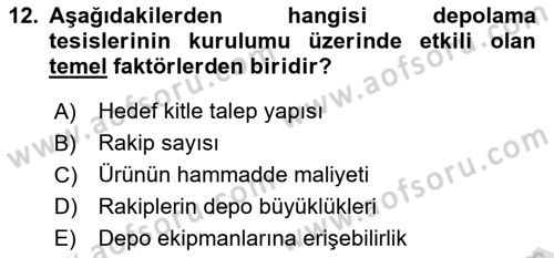 Depolama Ve Envanter Yönetimi Dersi Ara Sınavı Deneme Sınav Soruları 12. Soru