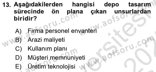 Depolama Ve Envanter Yönetimi Dersi Ara Sınavı Deneme Sınav Soruları 13. Soru