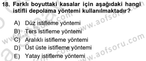 Depolama Ve Envanter Yönetimi Dersi Ara Sınavı Deneme Sınav Soruları 18. Soru