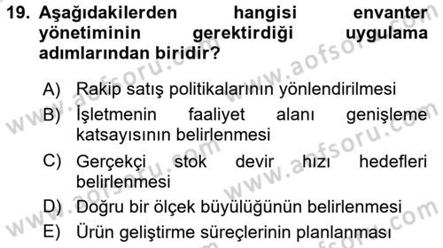Depolama Ve Envanter Yönetimi Dersi Ara Sınavı Deneme Sınav Soruları 19. Soru