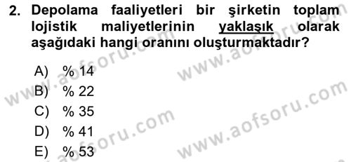 Depolama Ve Envanter Yönetimi Dersi Ara Sınavı Deneme Sınav Soruları 2. Soru