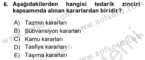 Depolama Ve Envanter Yönetimi Dersi Ara Sınavı Deneme Sınav Soruları 6. Soru