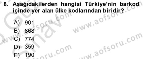 Depolama Ve Envanter Yönetimi Dersi Ara Sınavı Deneme Sınav Soruları 8. Soru