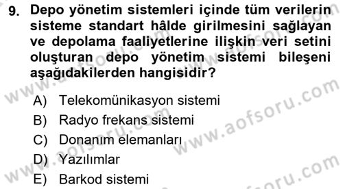 Depolama Ve Envanter Yönetimi Dersi Ara Sınavı Deneme Sınav Soruları 9. Soru