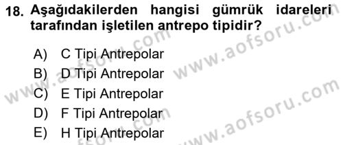 Depolama Ve Envanter Yönetimi Dersi 2024 - 2025 Yılı (Final) Dönem Sonu Sınav Soruları 18. Soru