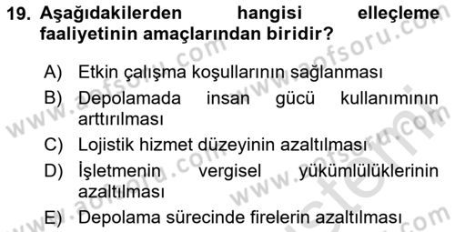 Depolama Ve Envanter Yönetimi Dersi 2024 - 2025 Yılı (Final) Dönem Sonu Sınav Soruları 19. Soru