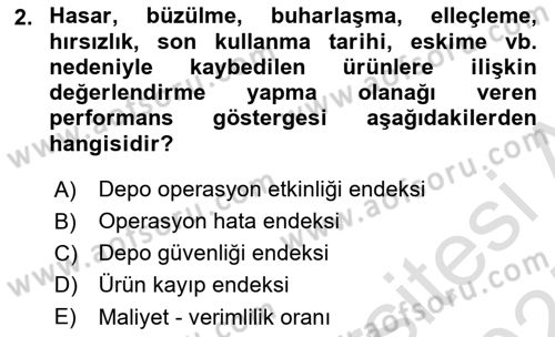 Depolama Ve Envanter Yönetimi Dersi 2024 - 2025 Yılı (Final) Dönem Sonu Sınav Soruları 2. Soru