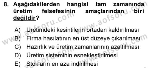 Depolama Ve Envanter Yönetimi Dersi 2024 - 2025 Yılı (Final) Dönem Sonu Sınav Soruları 8. Soru