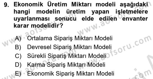 Depolama Ve Envanter Yönetimi Dersi 2024 - 2025 Yılı (Final) Dönem Sonu Sınav Soruları 9. Soru