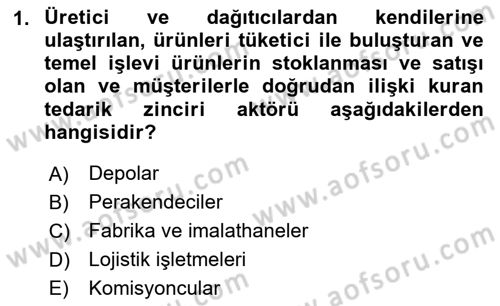 Depolama Ve Envanter Yönetimi Dersi 2024 - 2025 Yılı Yaz Okulu Sınav Soruları 1. Soru