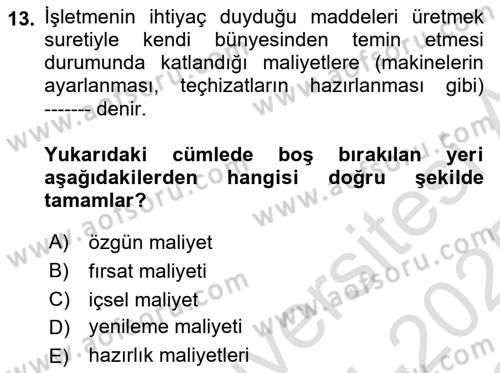 Depolama Ve Envanter Yönetimi Dersi 2024 - 2025 Yılı Yaz Okulu Sınav Soruları 13. Soru