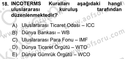 Depolama Ve Envanter Yönetimi Dersi 2024 - 2025 Yılı Yaz Okulu Sınav Soruları 18. Soru