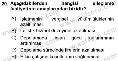 Depolama Ve Envanter Yönetimi Dersi 2024 - 2025 Yılı Yaz Okulu Sınav Soruları 20. Soru