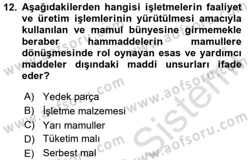 Depolama Ve Envanter Yönetimi Dersi 2025 - 2026 Yılı (Vize) Ara Sınav Soruları 12. Soru