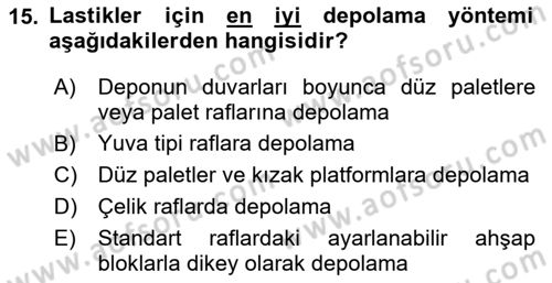 Depolama Ve Envanter Yönetimi Dersi 2025 - 2026 Yılı (Vize) Ara Sınav Soruları 15. Soru