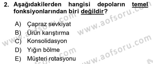 Depolama Ve Envanter Yönetimi Dersi 2025 - 2026 Yılı (Vize) Ara Sınav Soruları 2. Soru