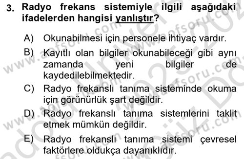 Depolama Ve Envanter Yönetimi Dersi 2025 - 2026 Yılı (Vize) Ara Sınav Soruları 3. Soru
