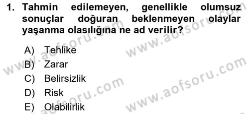 İşletme Finansmanı Dersi 2024 - 2025 Yılı (Vize) Ara Sınav Soruları 1. Soru