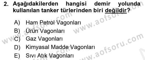 Tehlikeli Madde Lojistiği Ve İş Güvenliği Dersi 2018 - 2019 Yılı (Vize) Ara Sınavı 2. Soru