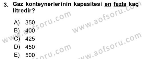Tehlikeli Madde Lojistiği Ve İş Güvenliği Dersi 2018 - 2019 Yılı (Final) Dönem Sonu Sınav Soruları 3. Soru