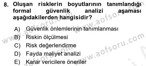 Tehlikeli Madde Lojistiği Ve İş Güvenliği Dersi 2018 - 2019 Yılı (Final) Dönem Sonu Sınav Soruları 8. Soru