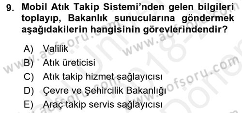 Tehlikeli Madde Lojistiği Ve İş Güvenliği Dersi 2018 - 2019 Yılı (Final) Dönem Sonu Sınav Soruları 9. Soru