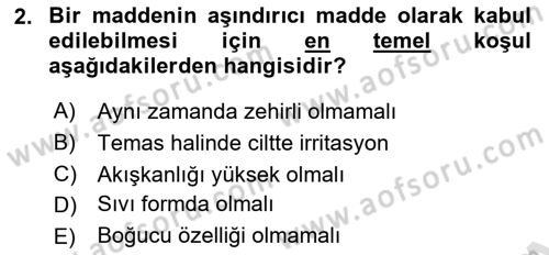 Tehlikeli Madde Lojistiği Ve İş Güvenliği Dersi 2021 - 2022 Yılı (Vize) Ara Sınavı 2. Soru