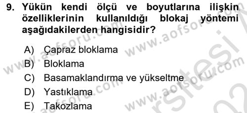 Tehlikeli Madde Lojistiği Ve İş Güvenliği Dersi 2023 - 2024 Yılı (Vize) Ara Sınavı 9. Soru