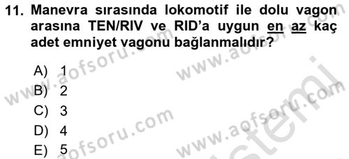 Tehlikeli Madde Lojistiği Ve İş Güvenliği Dersi 2023 - 2024 Yılı (Final) Dönem Sonu Sınavı 11. Soru