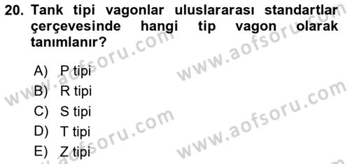 Tehlikeli Madde Lojistiği Ve İş Güvenliği Dersi 2024 - 2025 Yılı (Vize) Ara Sınav Soruları 20. Soru