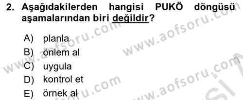 Tehlikeli Madde Lojistiği Ve İş Güvenliği Dersi 2024 - 2025 Yılı Yaz Okulu Sınav Soruları 2. Soru