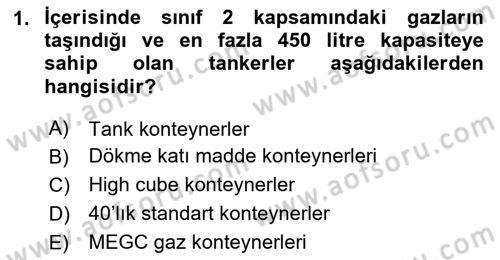 Tehlikeli Madde Lojistiği Ve İş Güvenliği Dersi 2025 - 2026 Yılı (Vize) Ara Sınav Soruları 1. Soru