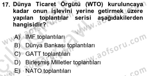 Lojistik Planlama Ve Modelleme Dersi 2018 - 2019 Yılı 3 Ders Sınavı 17. Soru