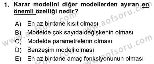 Lojistik Planlama Ve Modelleme Dersi 2018 - 2019 Yılı (Vize) Ara Sınavı 1. Soru