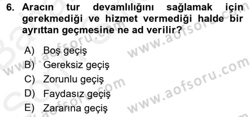 Lojistik Planlama Ve Modelleme Dersi 2018 - 2019 Yılı (Final) Dönem Sonu Sınavı 6. Soru