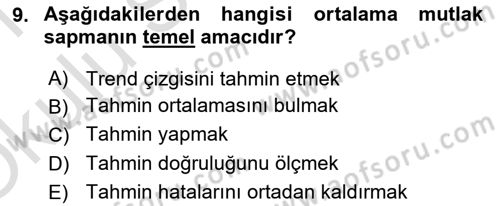 Lojistik Planlama Ve Modelleme Dersi 2020 - 2021 Yılı Yaz Okulu Sınavı 9. Soru