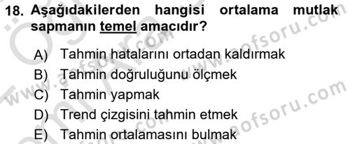Lojistik Planlama Ve Modelleme Dersi 2021 - 2022 Yılı (Vize) Ara Sınav Soruları 18. Soru