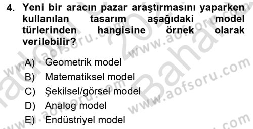 Lojistik Planlama Ve Modelleme Dersi 2021 - 2022 Yılı (Vize) Ara Sınav Soruları 4. Soru